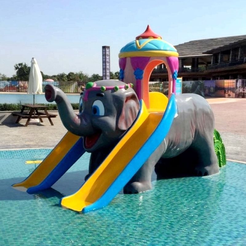 Hotel y Resort Parque de agua con spray para elefantes emocionantes modelo de doble tobogán