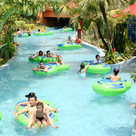 Parque acuático de 100-1000m de longitud Río perezoso para 1-2 personas por balsa