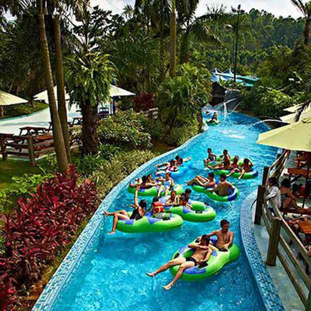 Parque acuático de 100-1000m de longitud Río perezoso para 1-2 personas por balsa