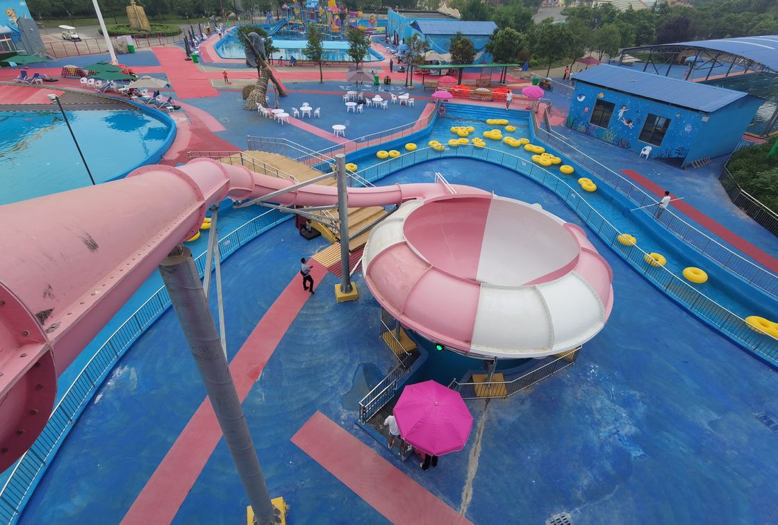 Space Bowl Slide Fibra de vidrio multicolor Gran tobogán acuático para 2 personas