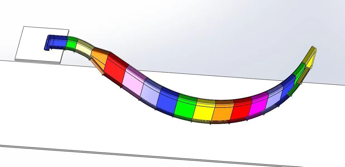5-60 años de edad U forma de tobogán de agua Gran tobogán de agua boomerang multicolor