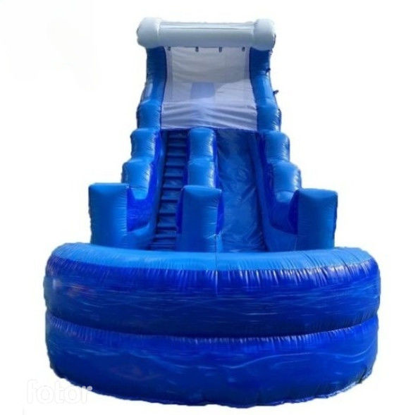 Nueva llegada deslizamiento inflables azul seco para alquiler, deslizamiento inflables al aire libre de dos carriles para niños