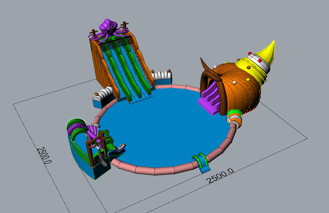 Gran piscina inflables piscina de agua inflables natación con tobogán inflables tobogán comercial de agua para niños y adultos